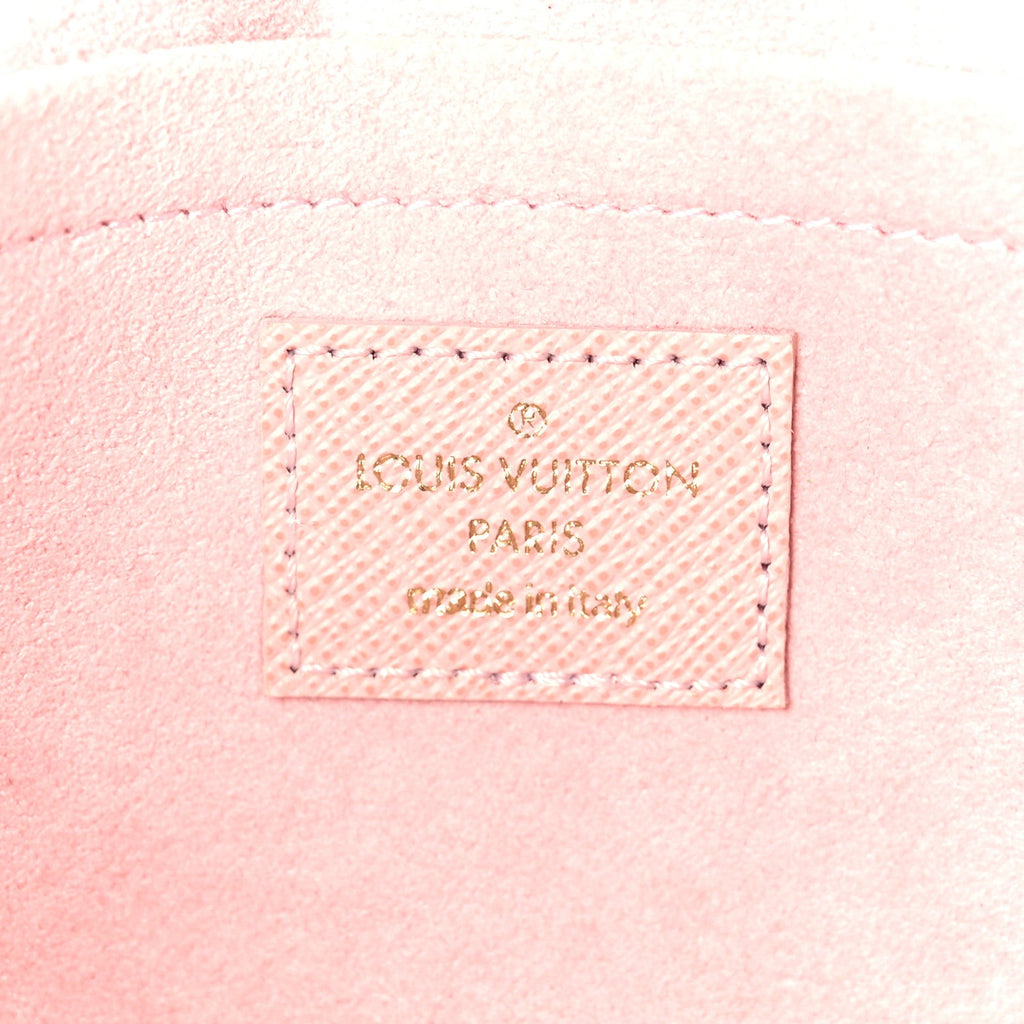 Louis Vuitton Damier Azur Pochette Felicie Chain Wallet Rose Ballerine