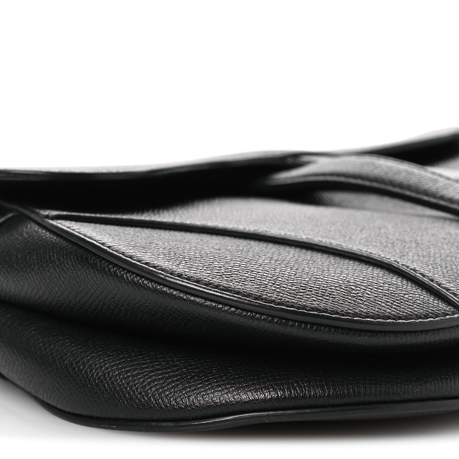 Christian Dior Grained Calfskin Saddle Bag Black