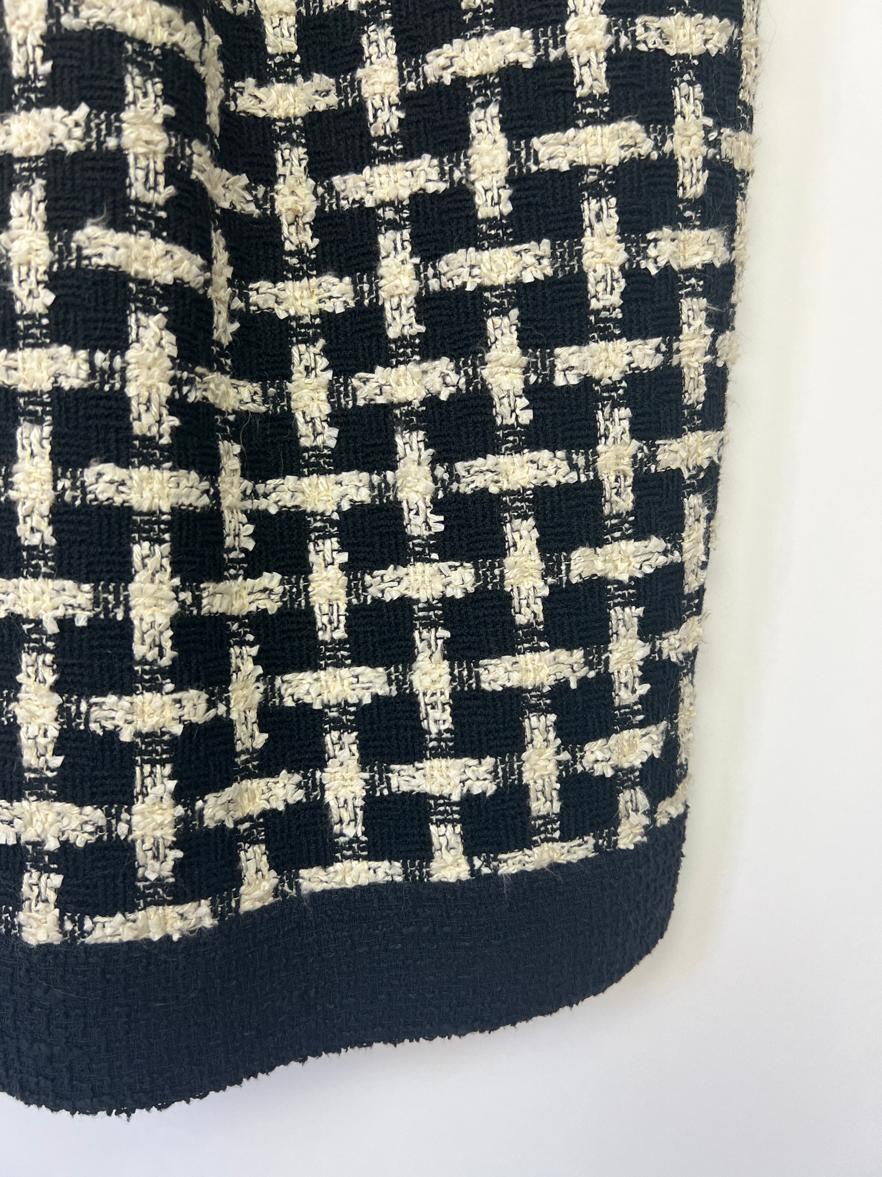 Chanel 09P Black, White Check Halter-Neck Detail Sleeveless Tweed Dress Size FR 36 (UK 8)