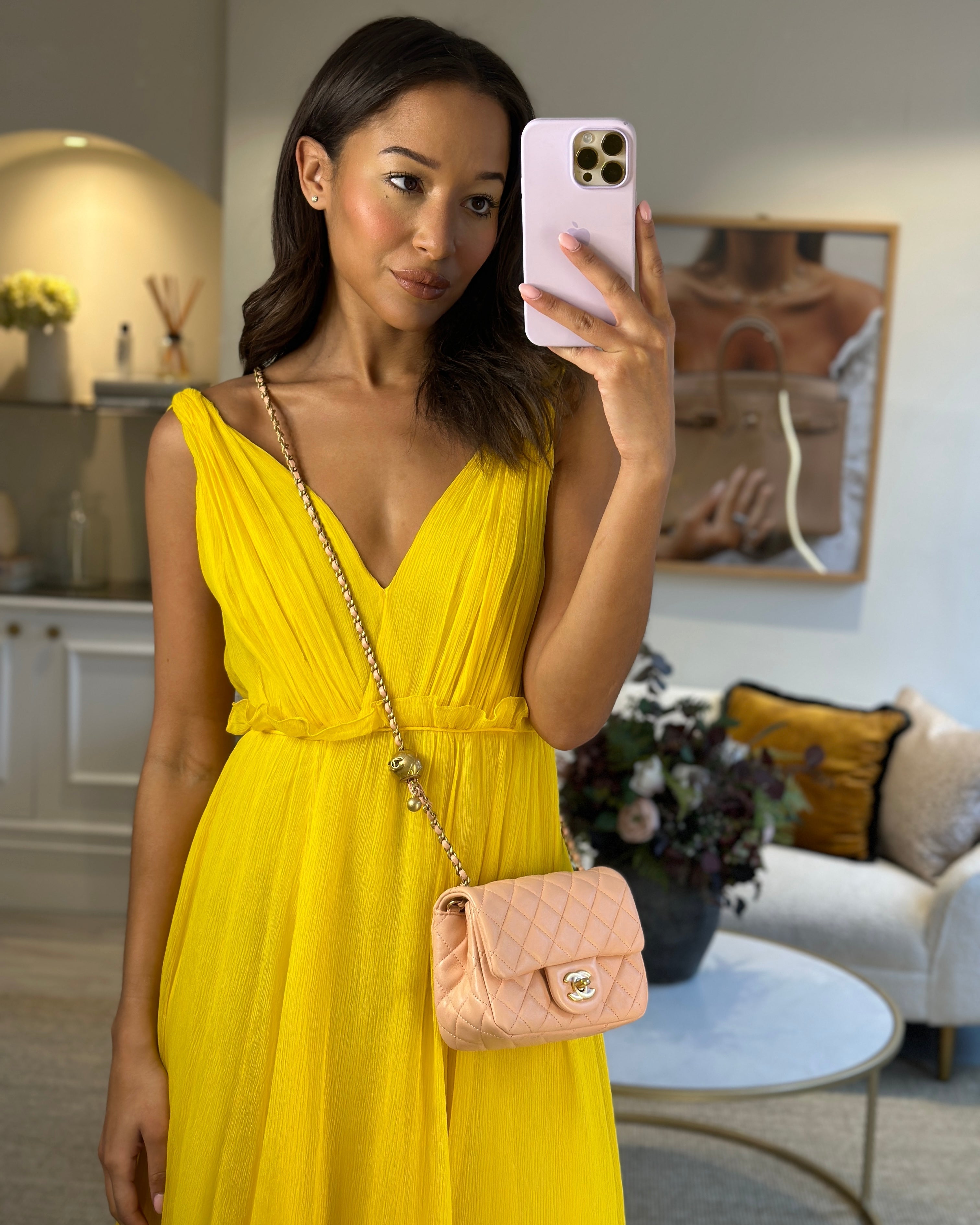 Chanel Pearl Crush Mini Square Flap Bag with Brushed Gold Hardware