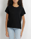 Chanel Black Short-Sleeved T-Shirt with Textured Embroideries and CC Logos Size FR 40 (UK 12)