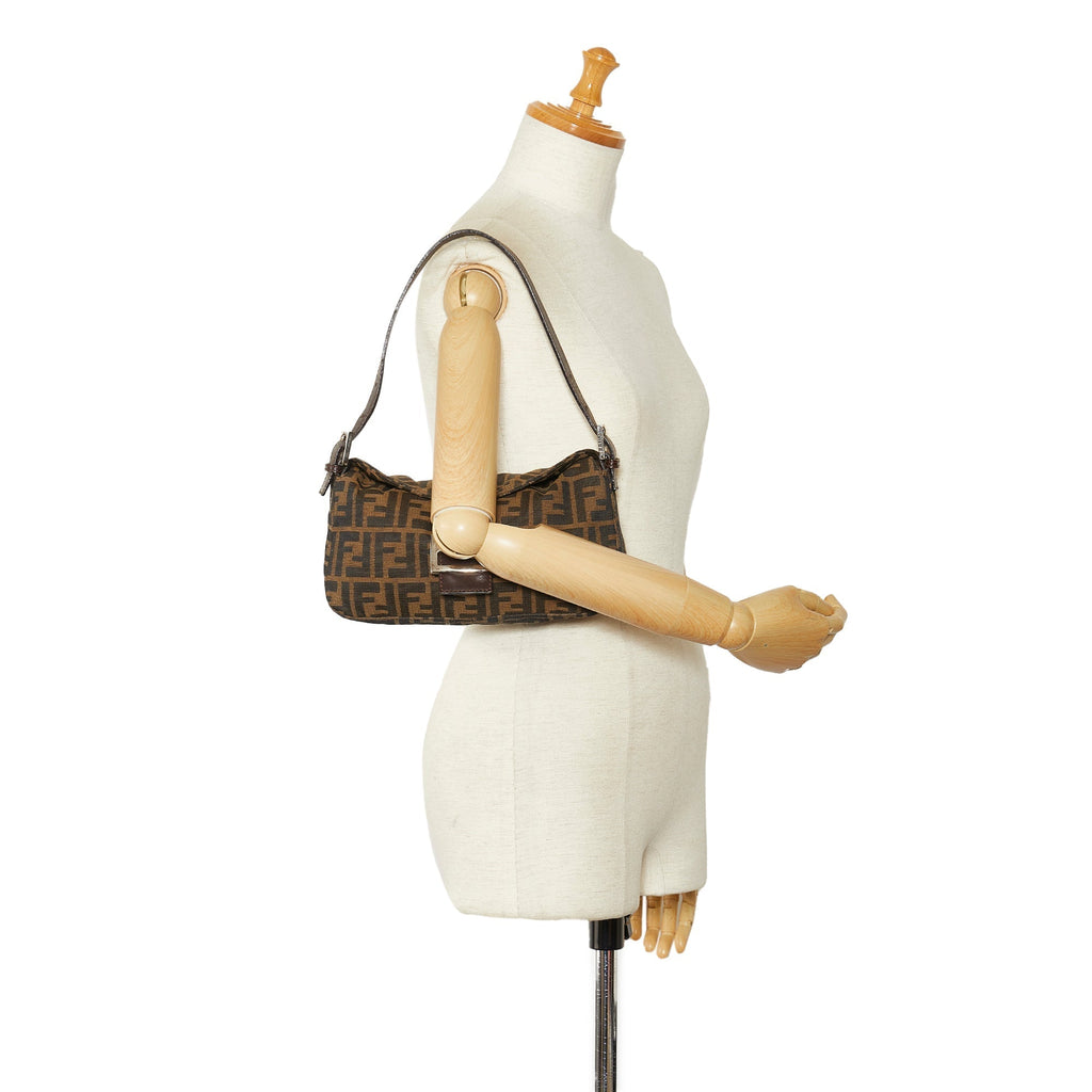 FENDI Zucca Double Flap Baguette