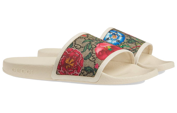 (WMNS) Gucci GG Slide 'Flora Print - Beige' 602096-HT530-8498
