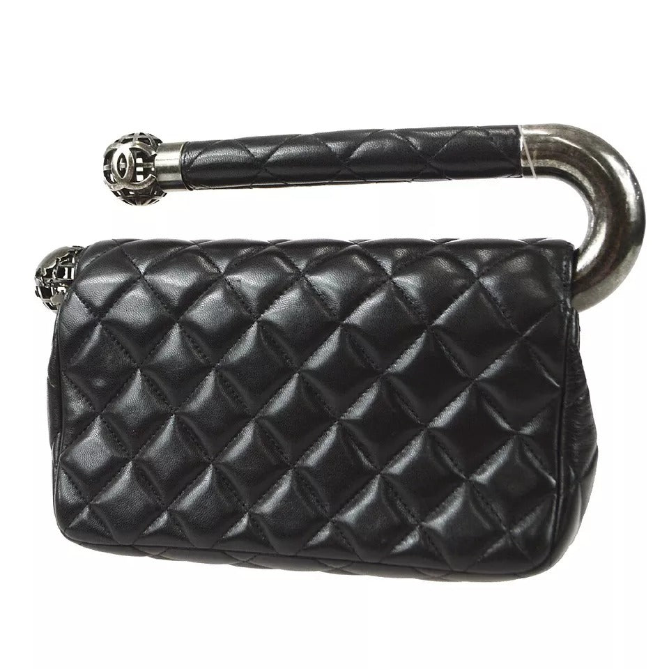 Chanel Black Lambskin Around the World Handbag