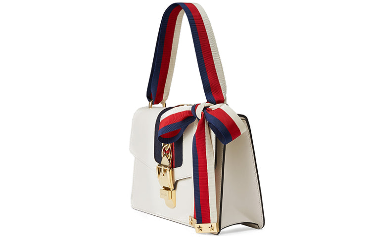 (WMNS) GUCCI Sylvie Series Satchel Small White 421882-CVLEG-8605