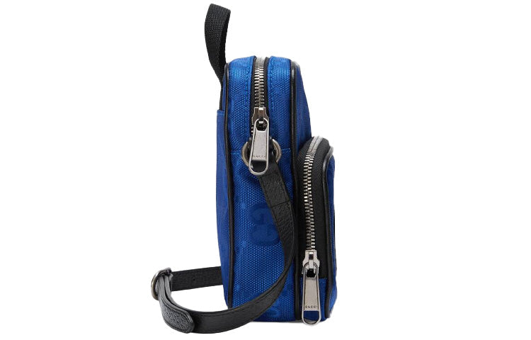 GUCCI Off The Grid OTG Environmental Friendly Series Logo Leather Logo Nylon handbag Mini Blue Black 643882-H9HLN-4267