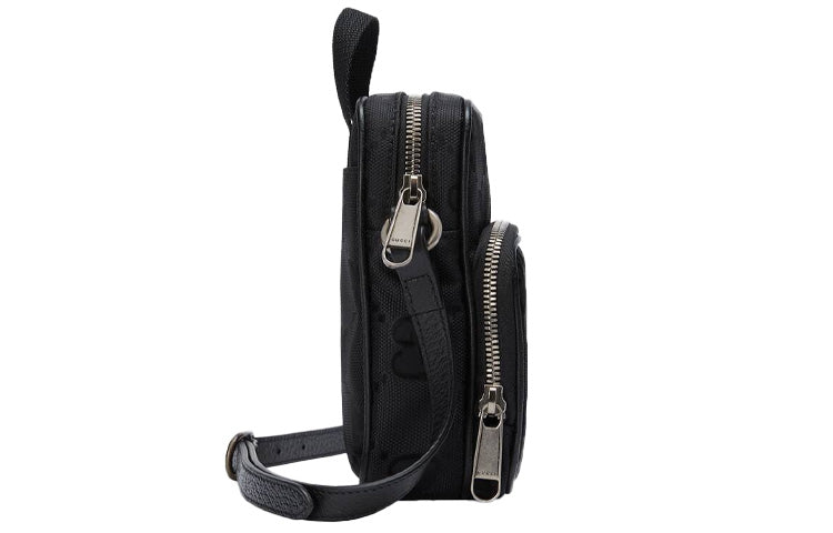 GUCCI Off The Grid OTG Environmental Friendly Series Logo Leather Logo Nylon handbag Mini Unisex / Black 643882-H9HLN-1000