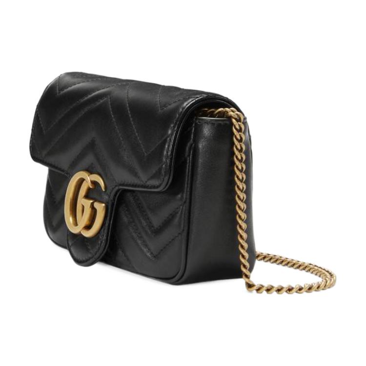 GUCCI GG Marmont Matelasse leather super mini bag 'Black' 476433-DSVRT-1000