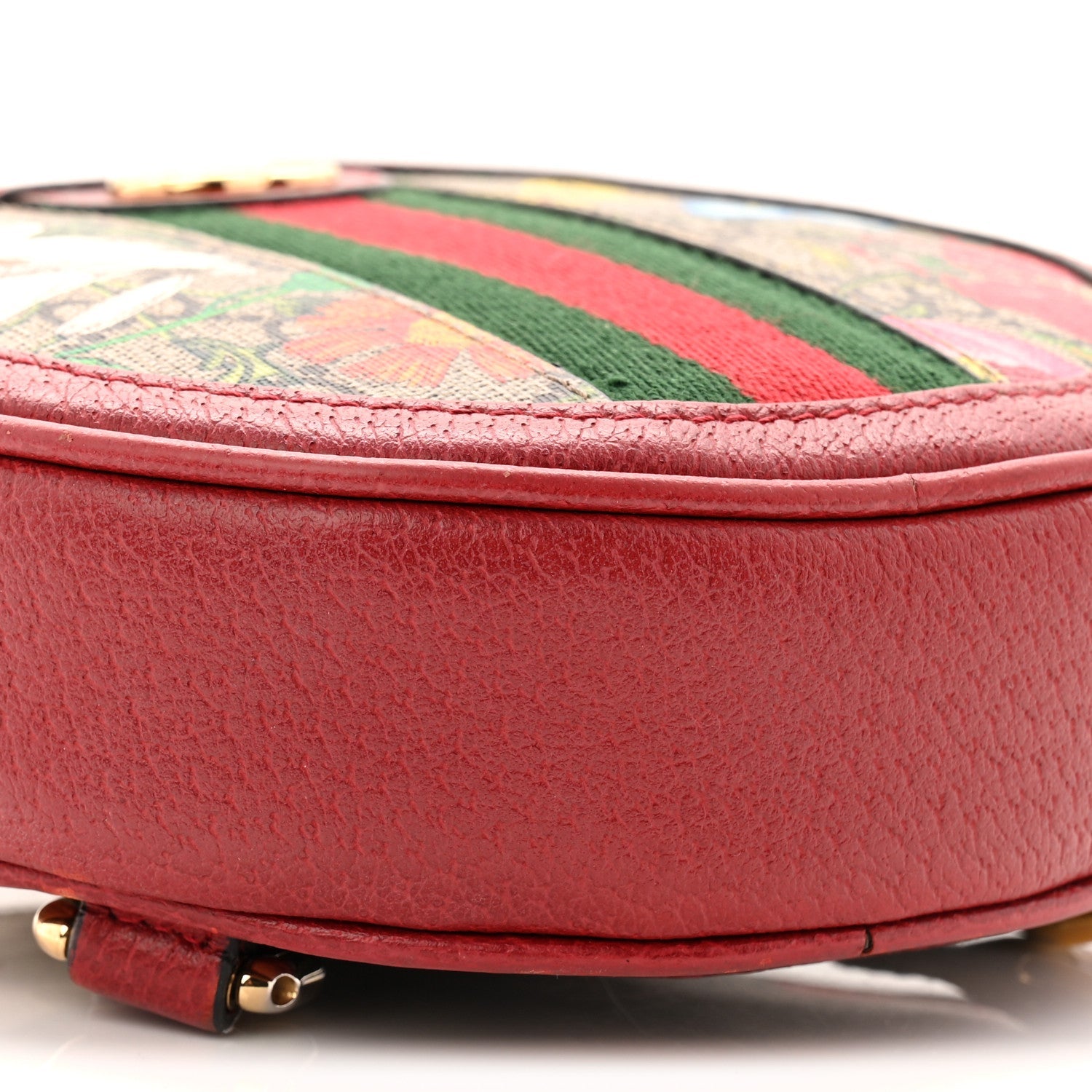 Gucci GG Supreme Monogram Web Flora Mini Ophidia Round Backpack Red