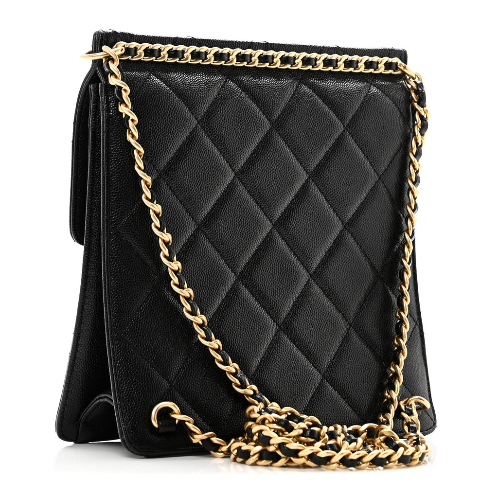 Chanel Caviar Quilted Multi Chain Backpack Black