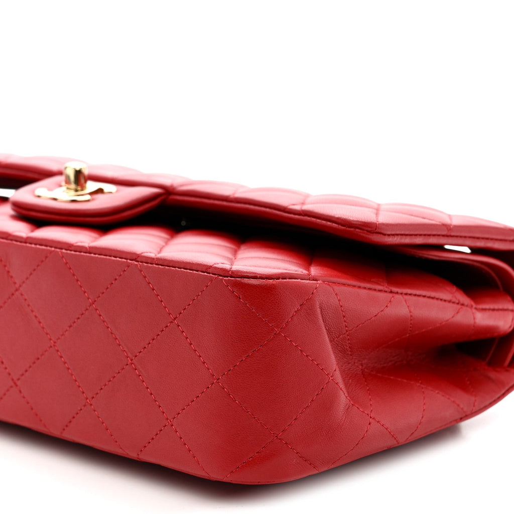 Chanel Lambskin Quilted Medium Double Flap Red