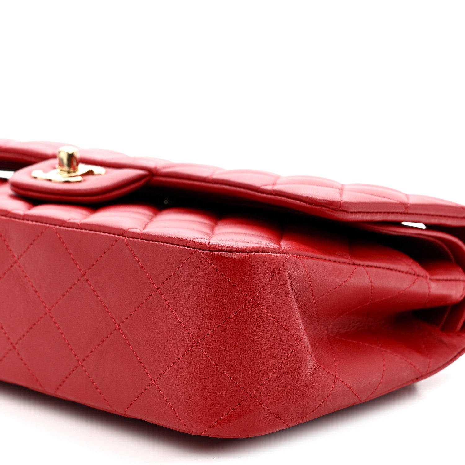 Chanel Lambskin Quilted Medium Double Flap Red