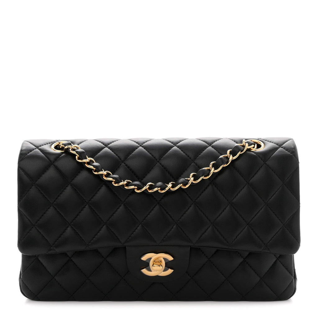 Chanel Lambskin Quilted Medium Double Flap Black