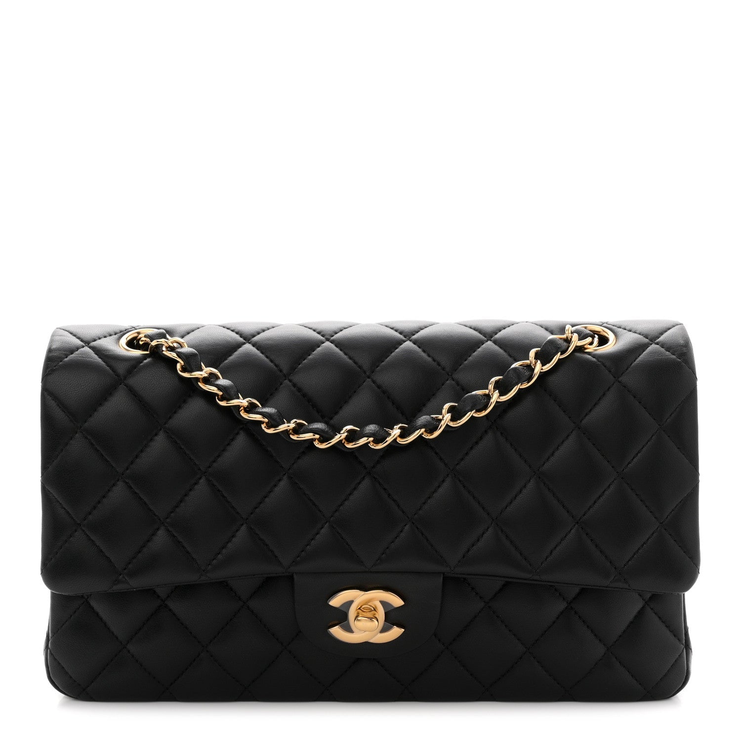 Chanel Lambskin Quilted Medium Double Flap Black