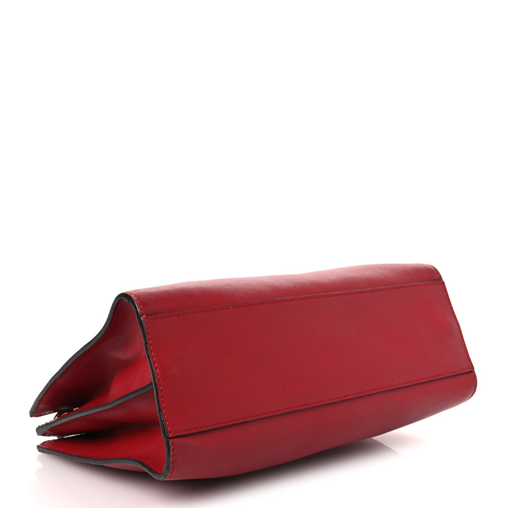 Gucci Nappa Bamboo Web Small Nymphaea Top Handle Bag Hibiscus Red