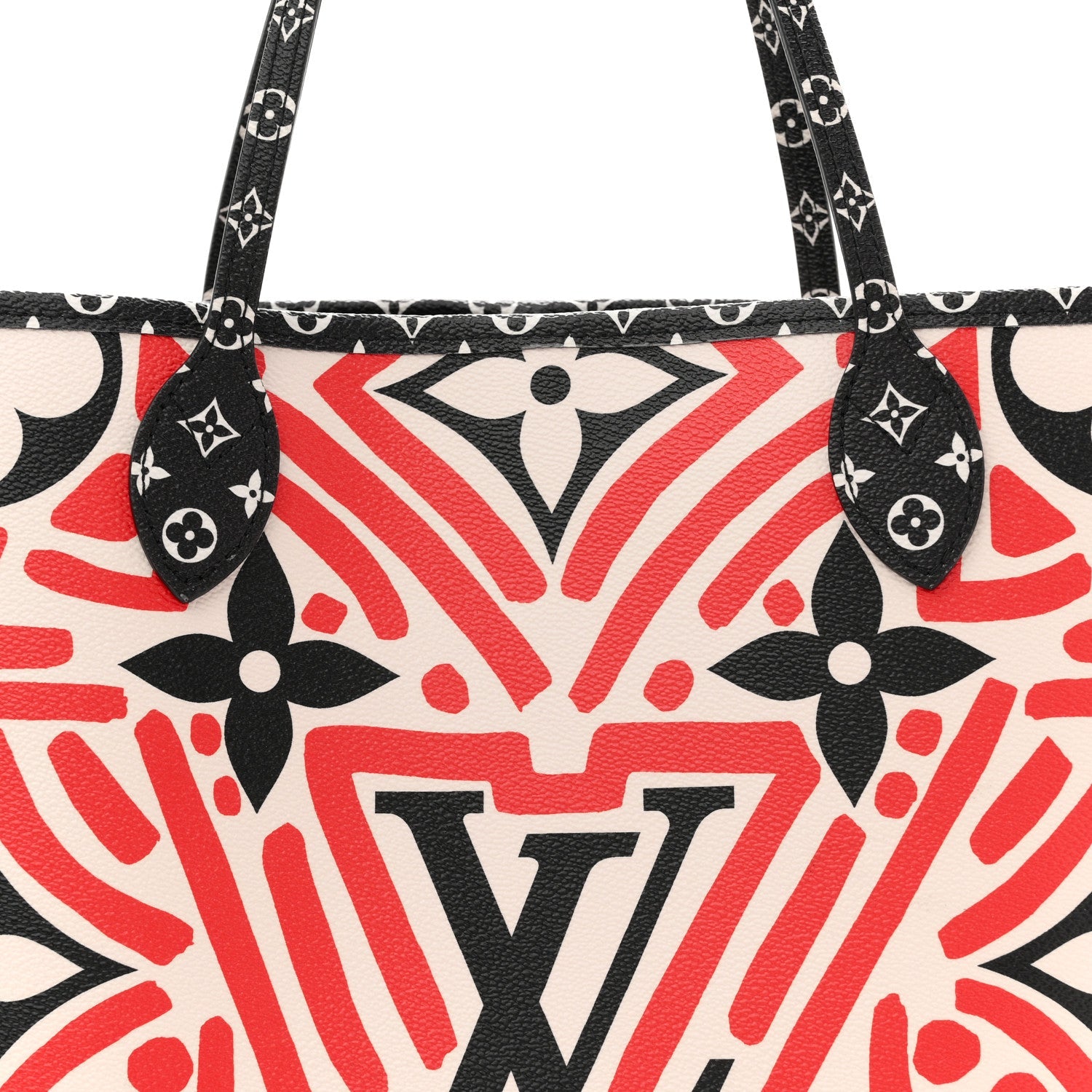 Louis Vuitton Monogram Giant Crafty Neverfull MM Creme Rouge Black