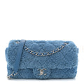 Chanel Lambskin Calfskin Mixed Fibers Quilted Small Flap Blue