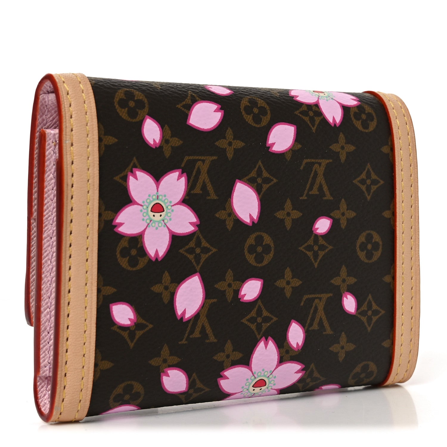 Louis Vuitton LV X TM Monogram Cherry Blossom Victorine Wallet Sakura Brown