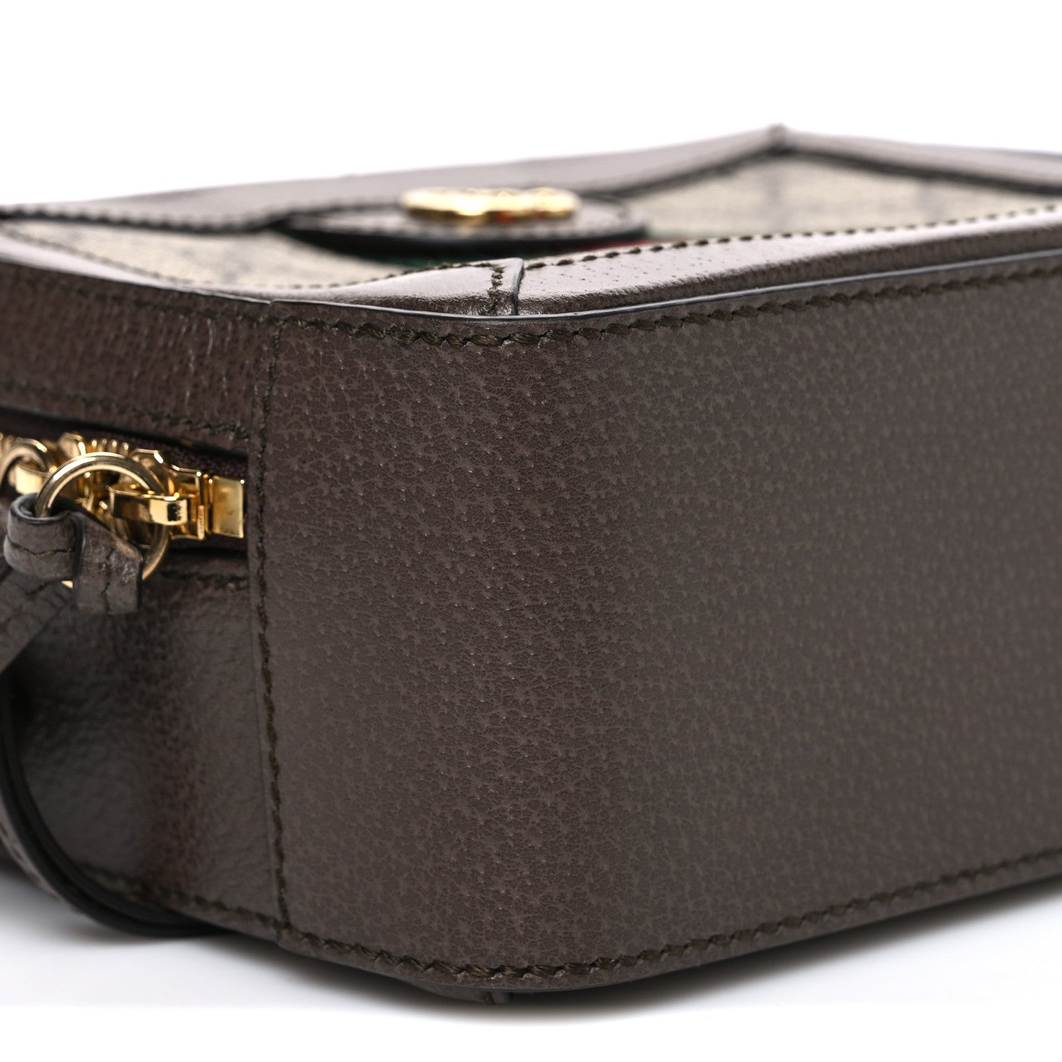 Gucci GG Supreme Monogram Mini Ophidia Top Handle Shoulder Bag Brown