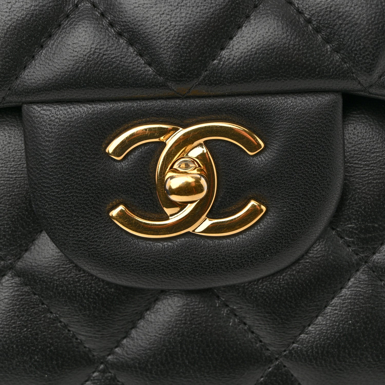 Chanel Lambskin Quilted Jumbo Double Flap Black