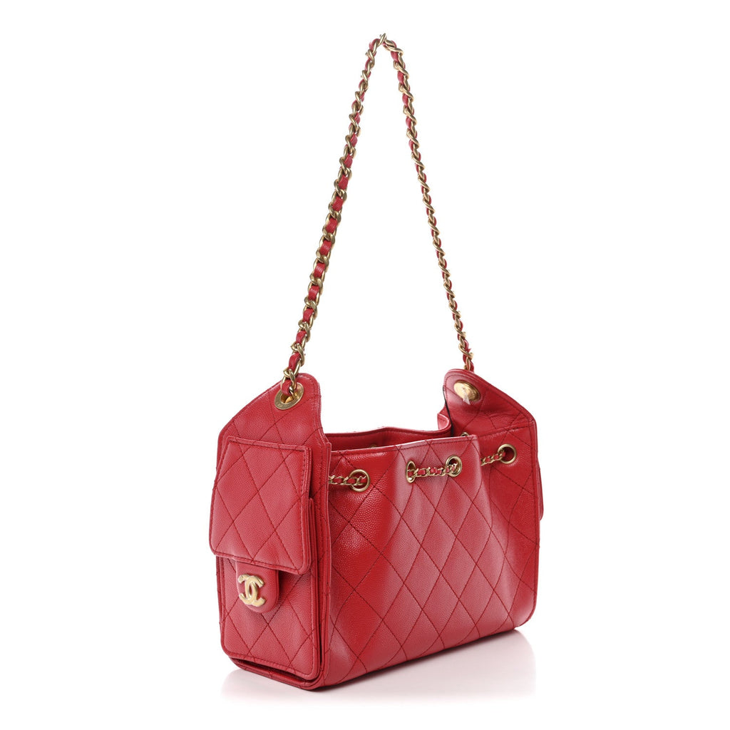 Chanel Caviar Quilted Mini Chanel 25 Handbag Red