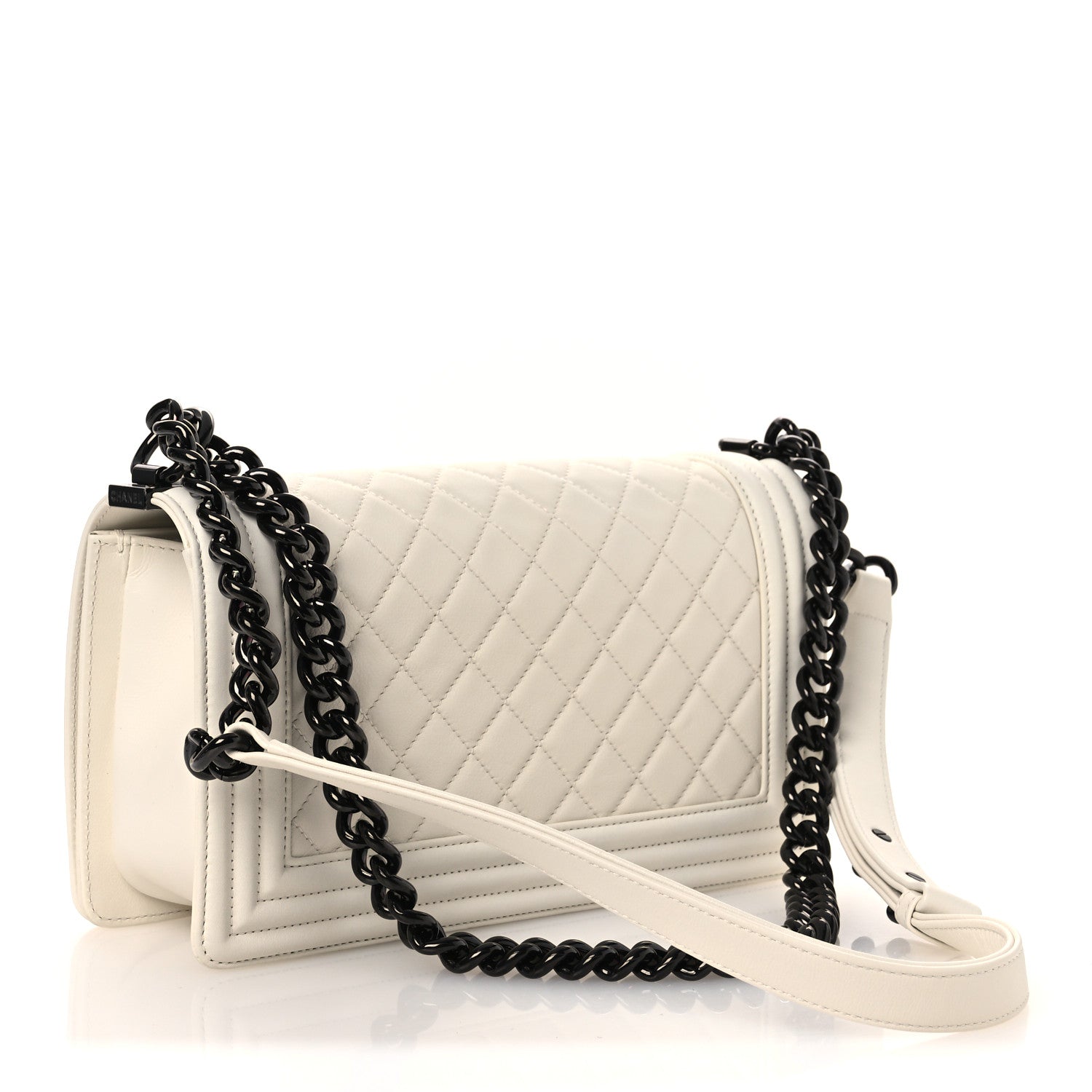 Chanel Calfskin Quilted Medium Boy Flap White