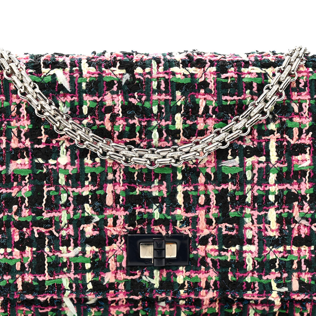 Chanel Tweed Quilted Reissue Wallet On Chain WOC Pink Multicolor