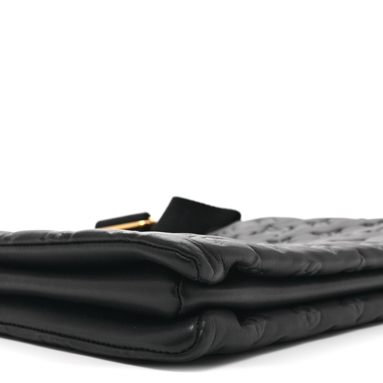 Louis Vuitton Lambskin Embossed Monogram Coussin PM Black