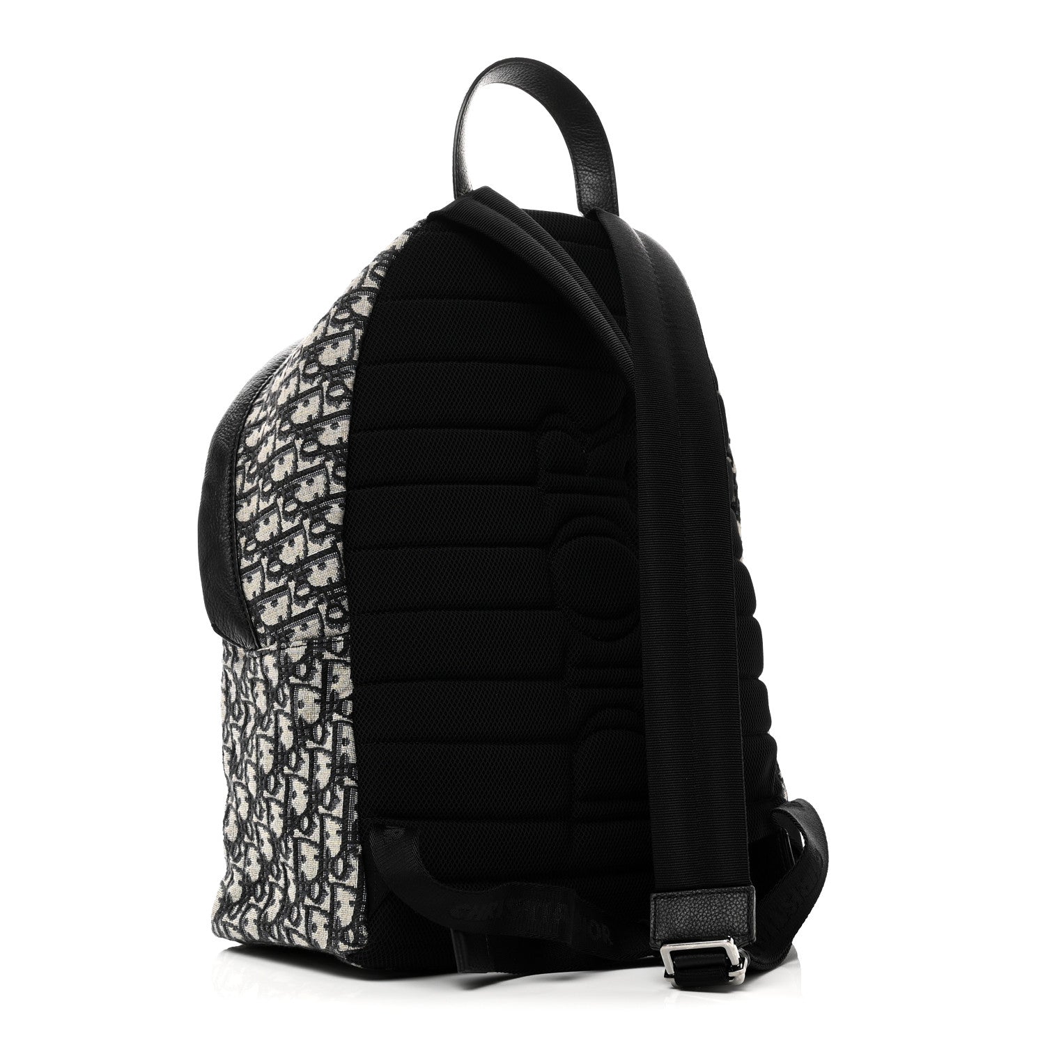 Christian Dior Oblique Calfskin Rider Backpack Beige Black