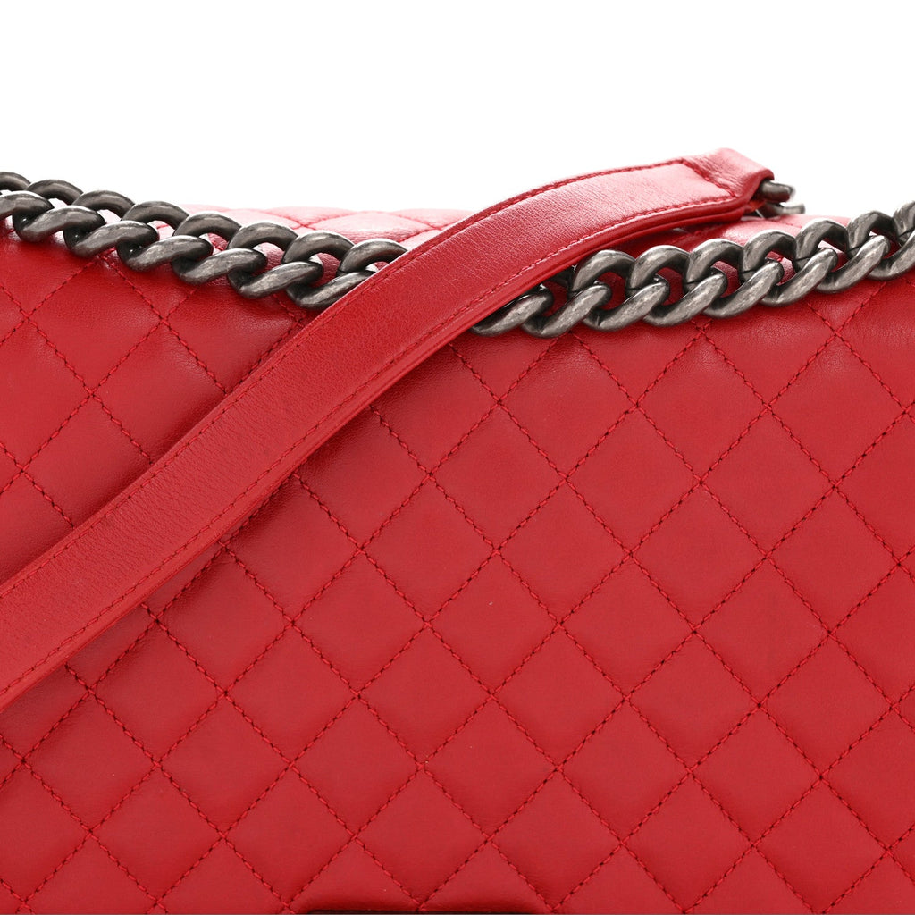 Chanel Calfskin Quilted New Medium Boy Flap Red