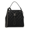 Chanel Caviar Quilted Medium CC Bucket Bag Black