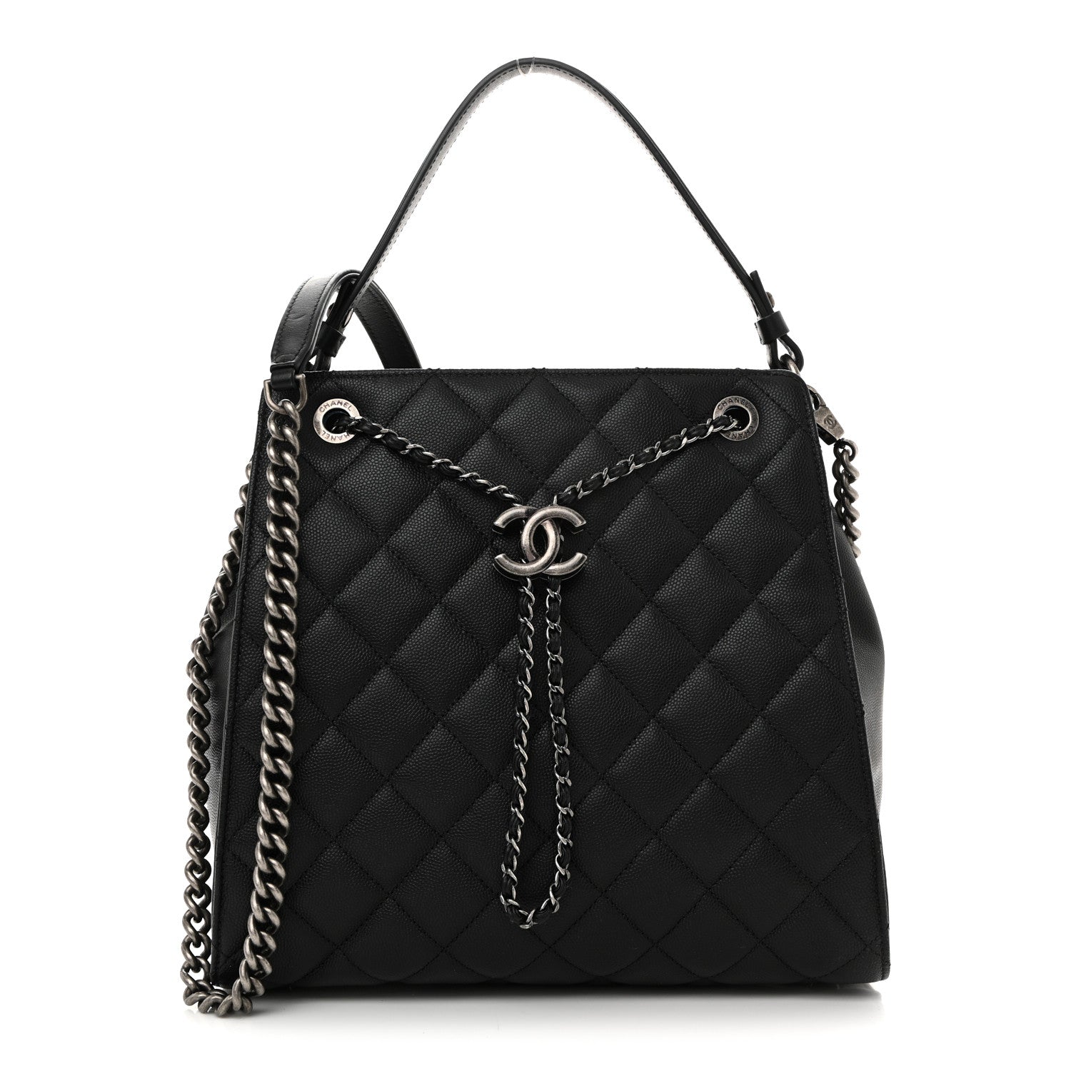 Chanel Caviar Quilted Medium CC Bucket Bag Black