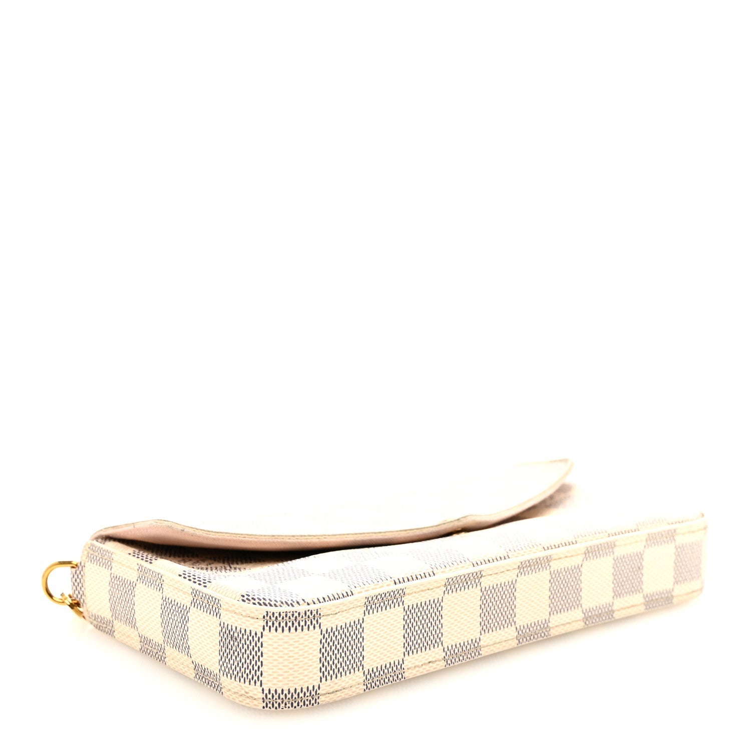Louis Vuitton Damier Azur Pochette Felicie Chain Wallet Rose Ballerine