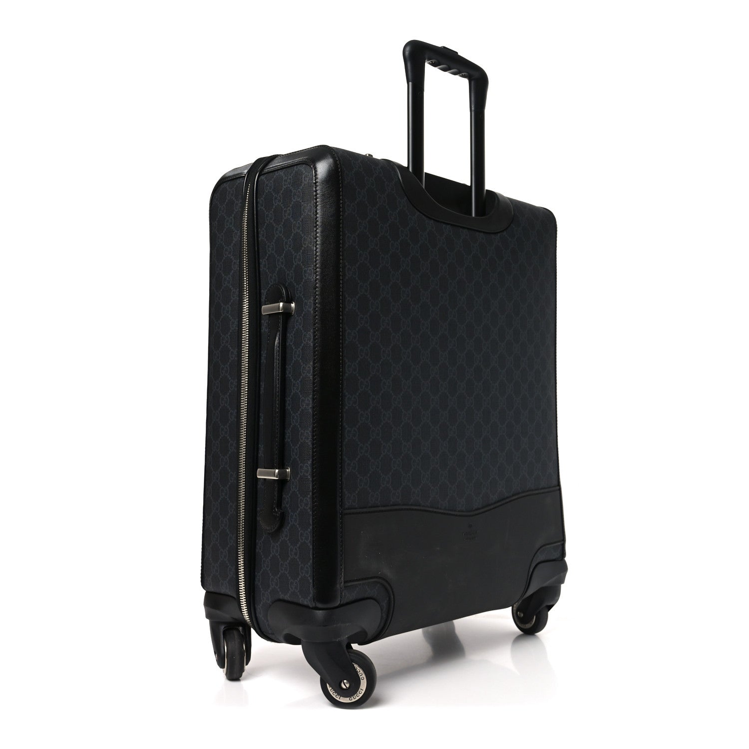Gucci GG Supreme Monogram Azalea Calfskin Retro Interlocking G Small Savoy Cabin Trolley Black