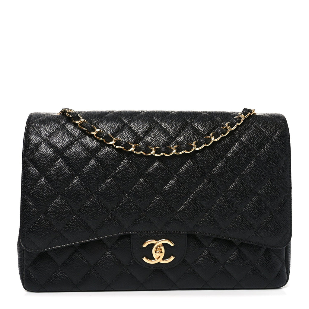 Chanel Caviar Quilted Maxi Double Flap Black