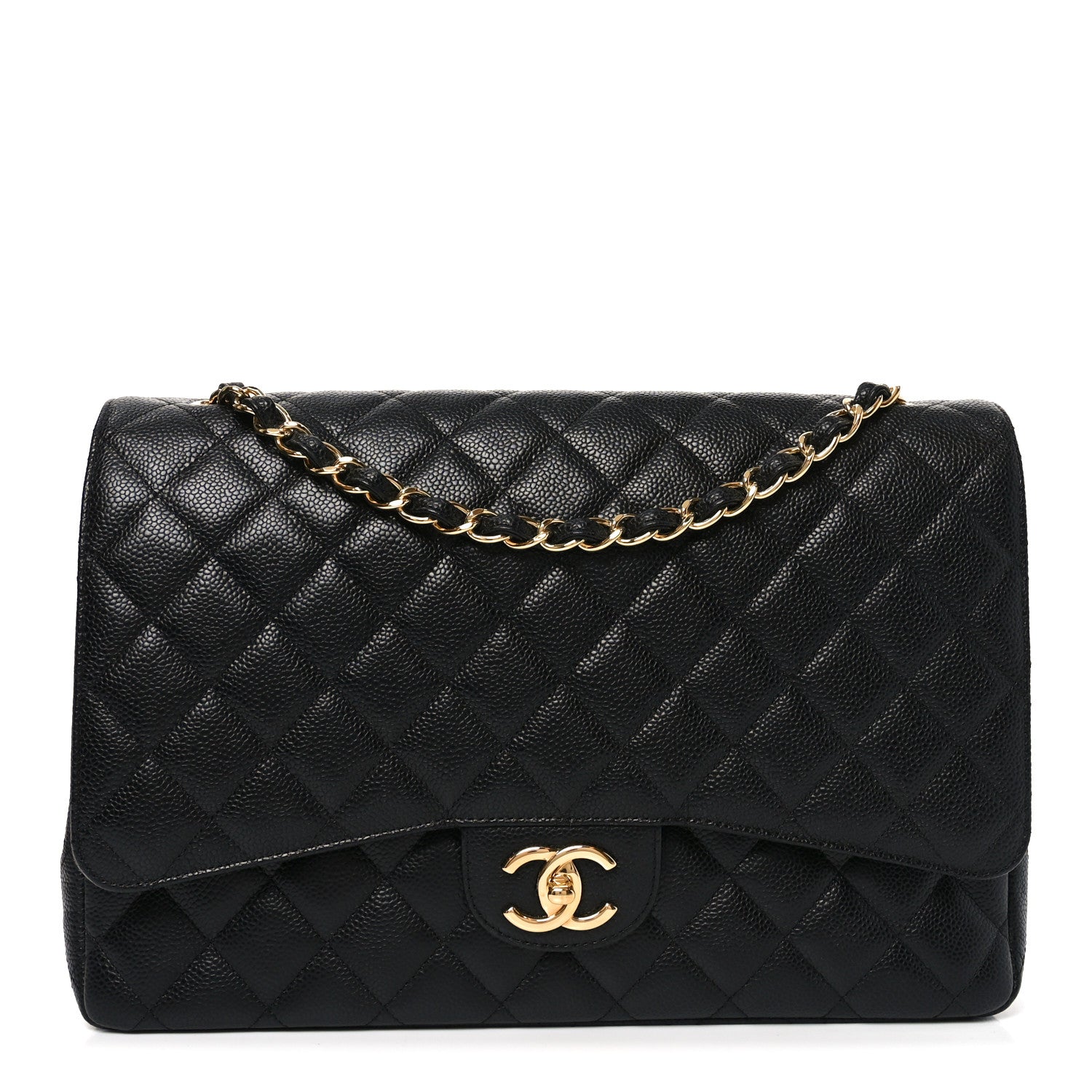 Chanel Caviar Quilted Maxi Double Flap Black