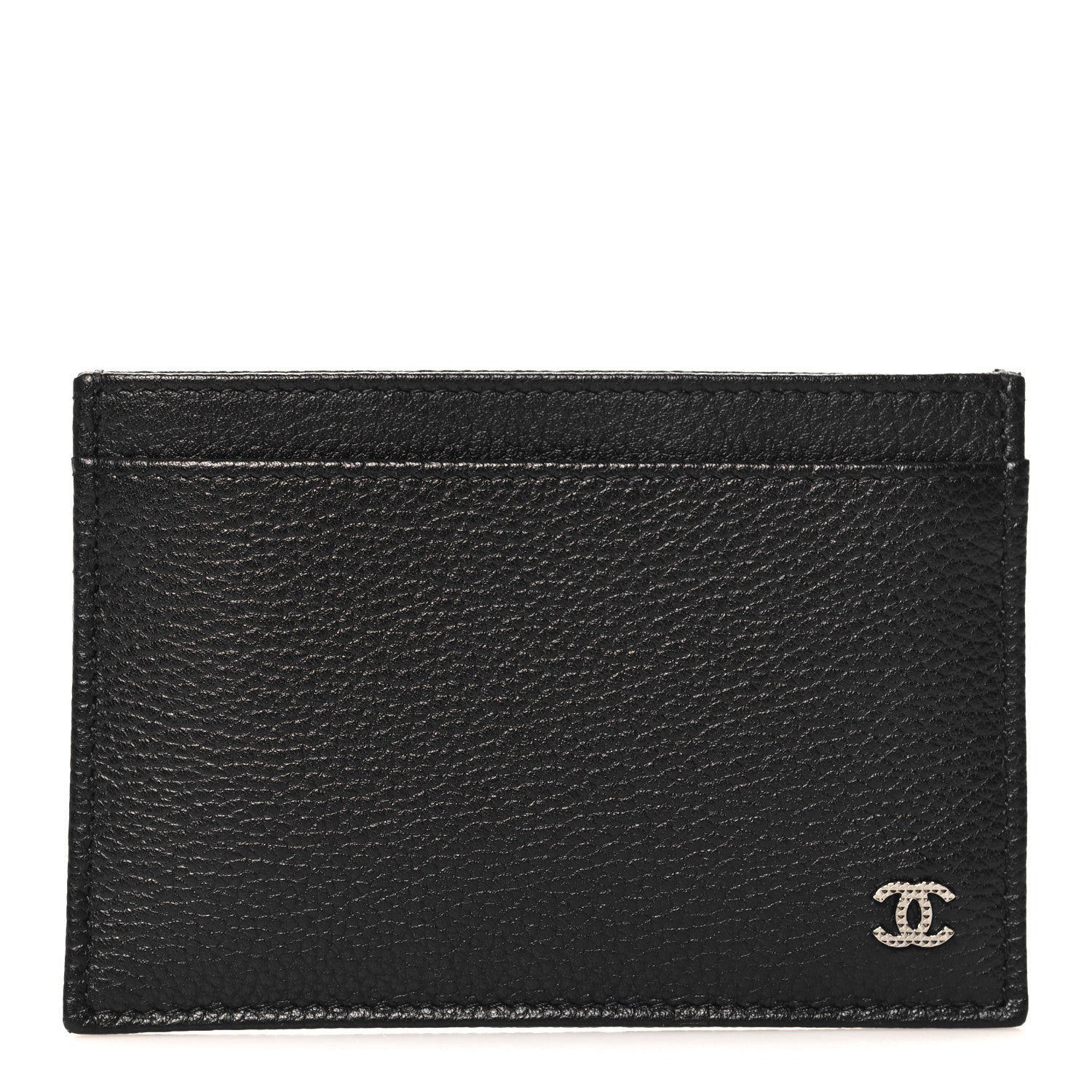 Grained Calfskin CC Card Holder Black