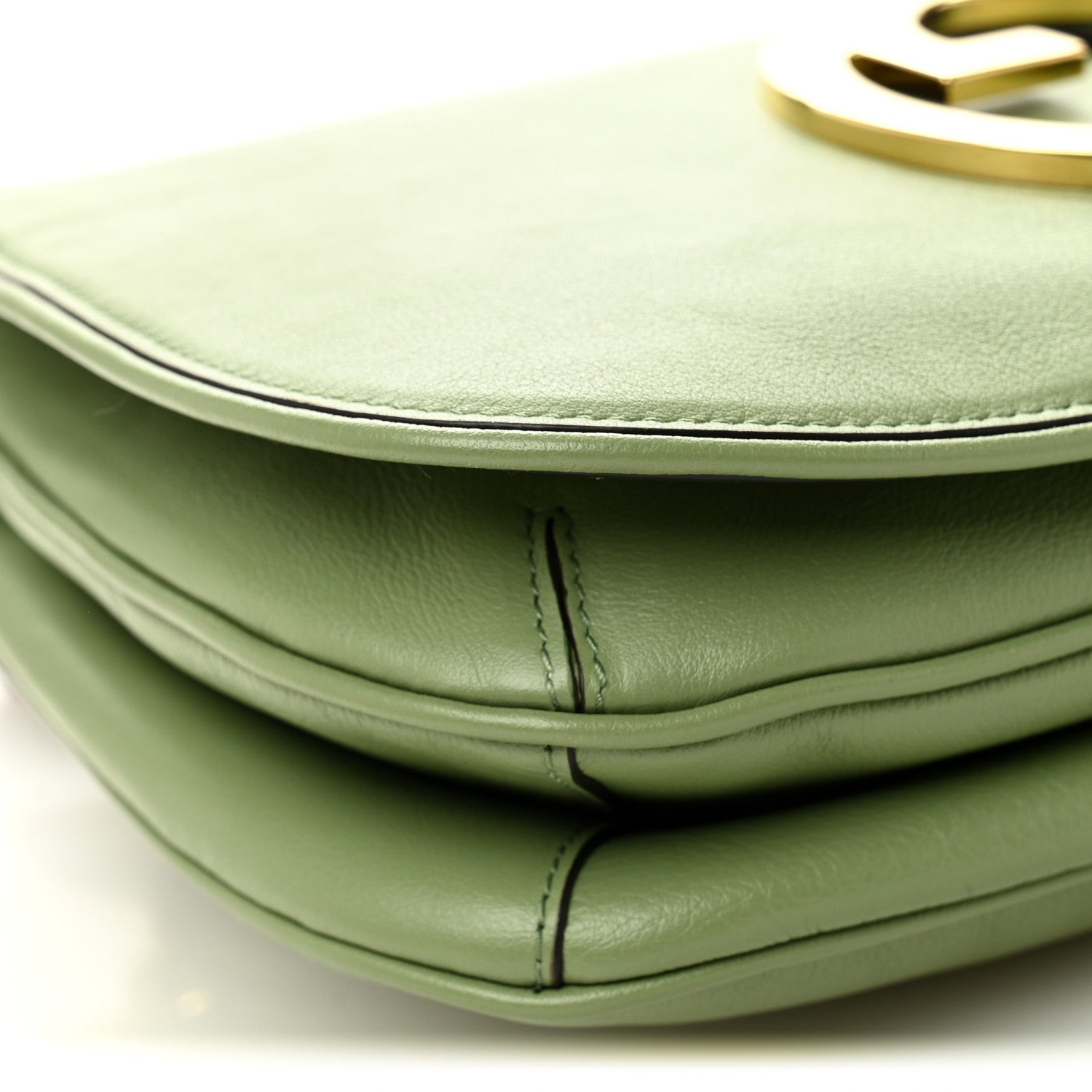 Gucci Roxy Calfskin Web Medium Blondie Top Handle Shoulder Flap Bag Salamander Green