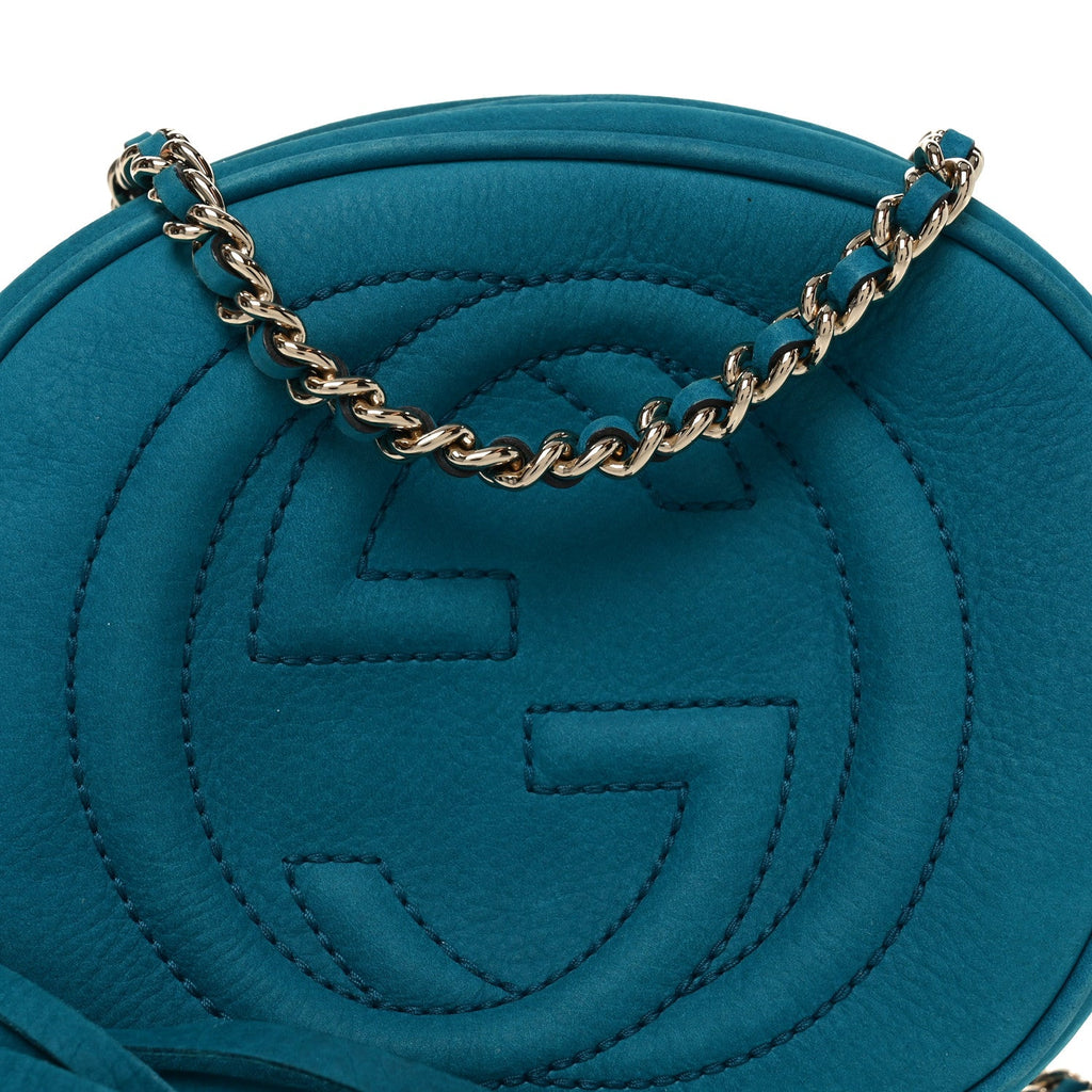 Gucci Vitello Range Mini Soho Chain Bag Deep Cobalt