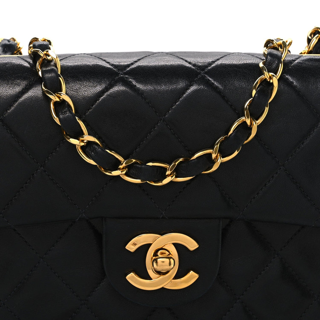 Chanel Lambskin Quilted Mini Square Flap Black