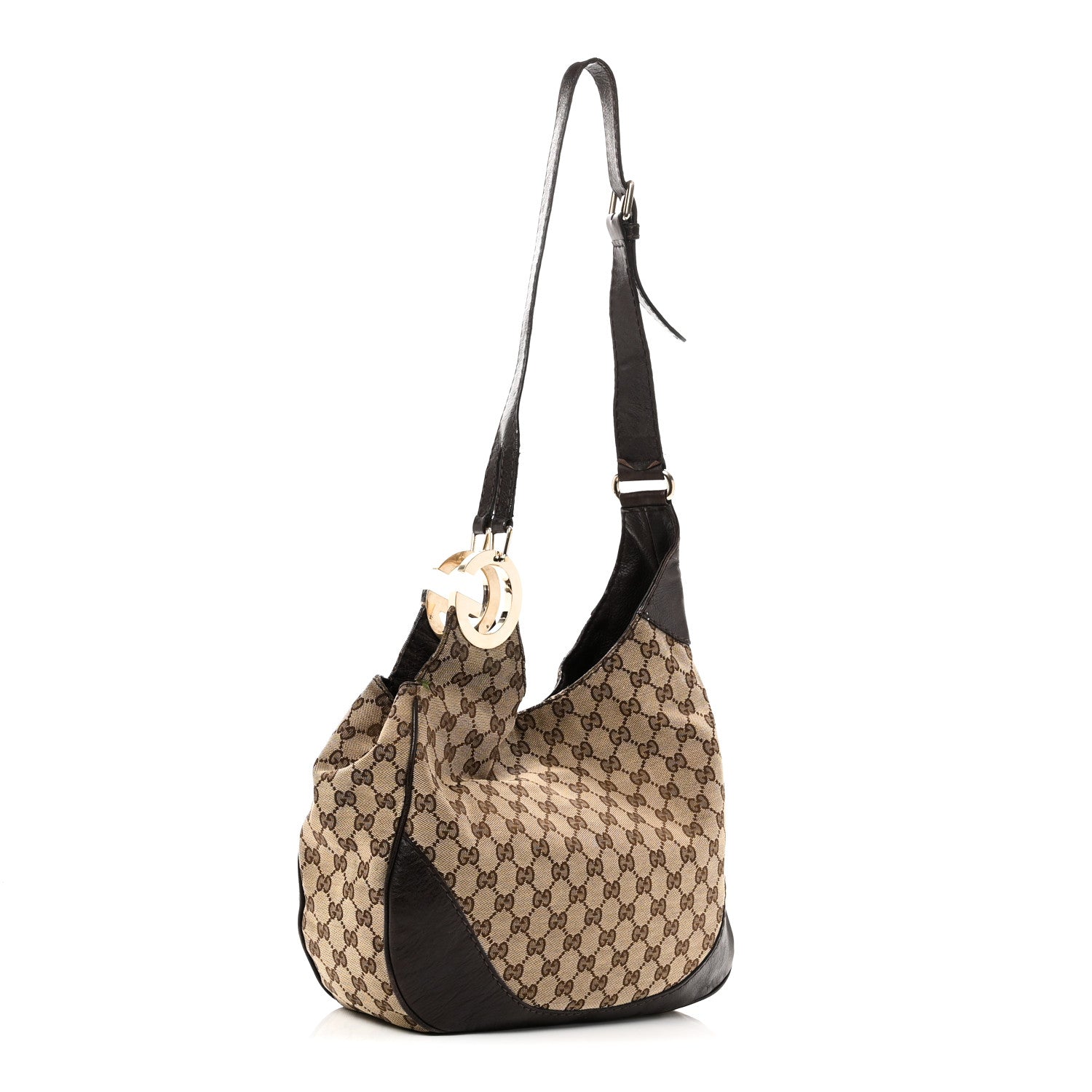 Gucci Monogram Medium Charlotte Hobo Brown