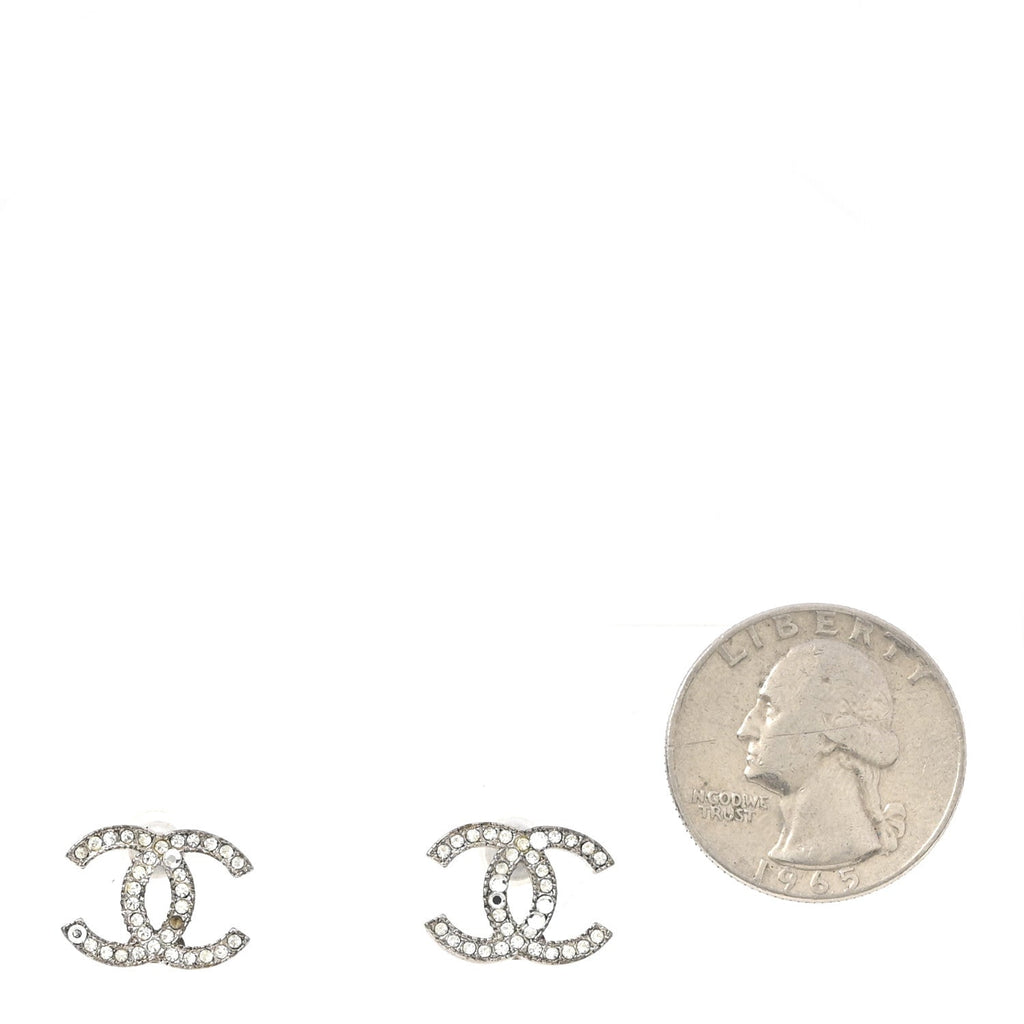 Crystal CC Earrings Silver