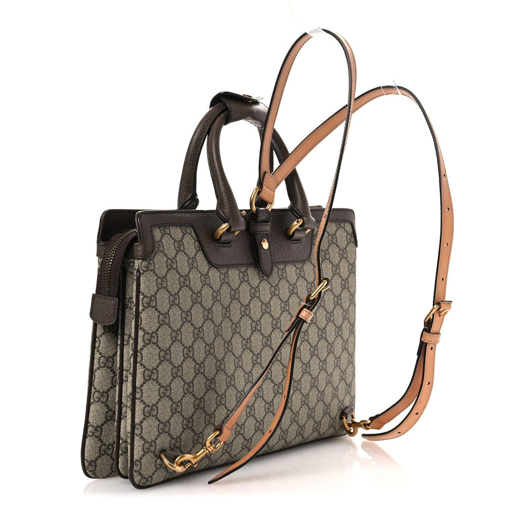 Gucci GG Supreme Monogram Web Ophidia Convertible Backpack Beige New Acero