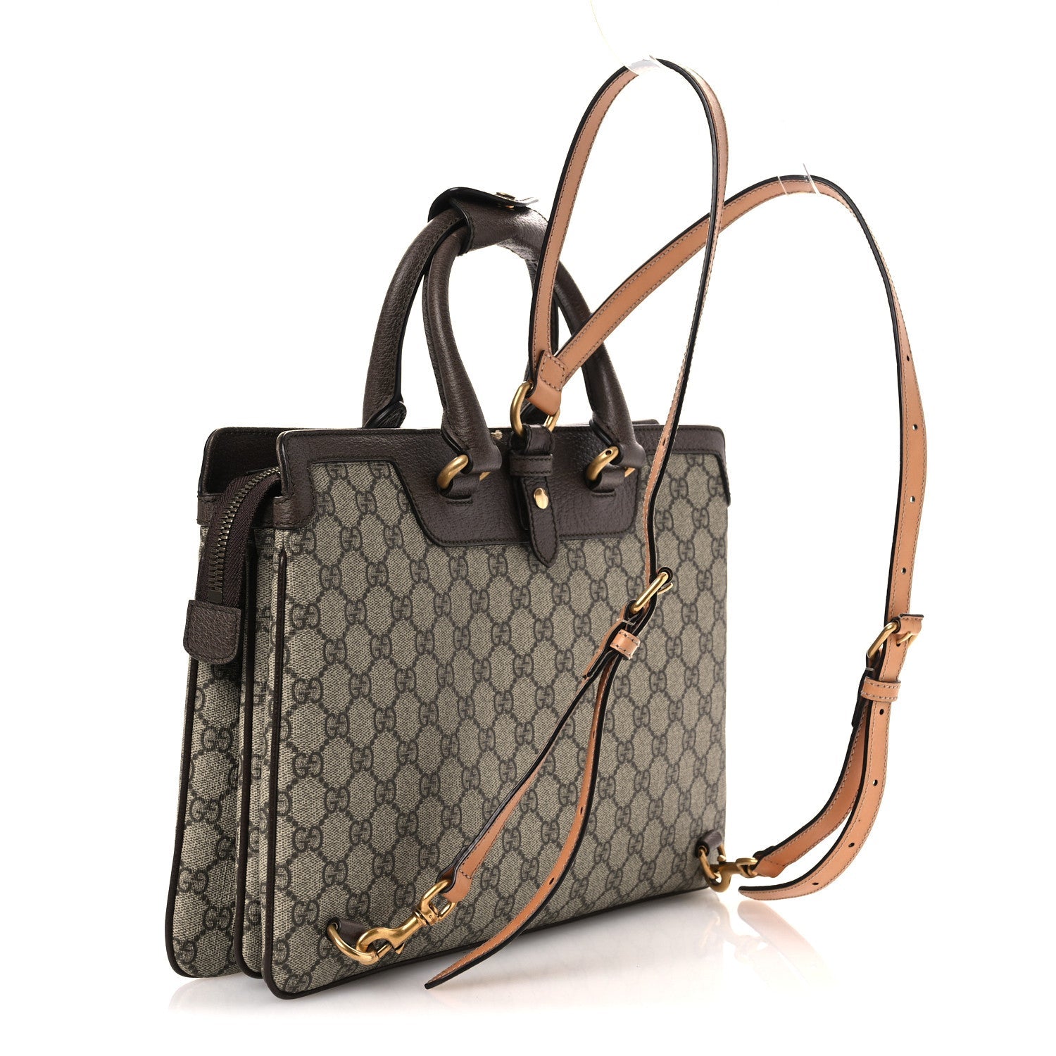 Gucci GG Supreme Monogram Web Ophidia Convertible Backpack Beige New Acero