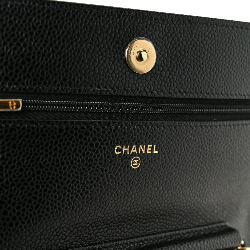 Chanel Caviar Quilted Wallet on Chain WOC Black