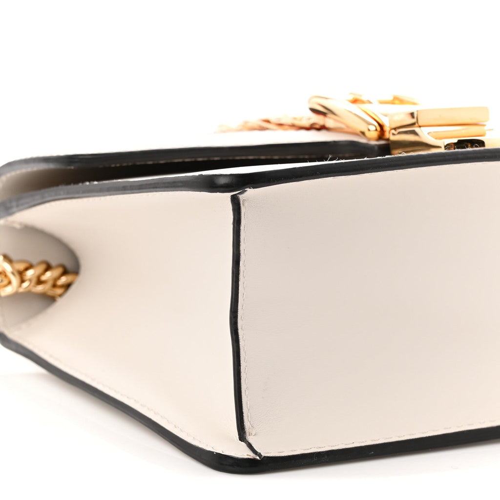 Gucci Calfskin Super Mini Sylvie Chain Shoulder Bag White