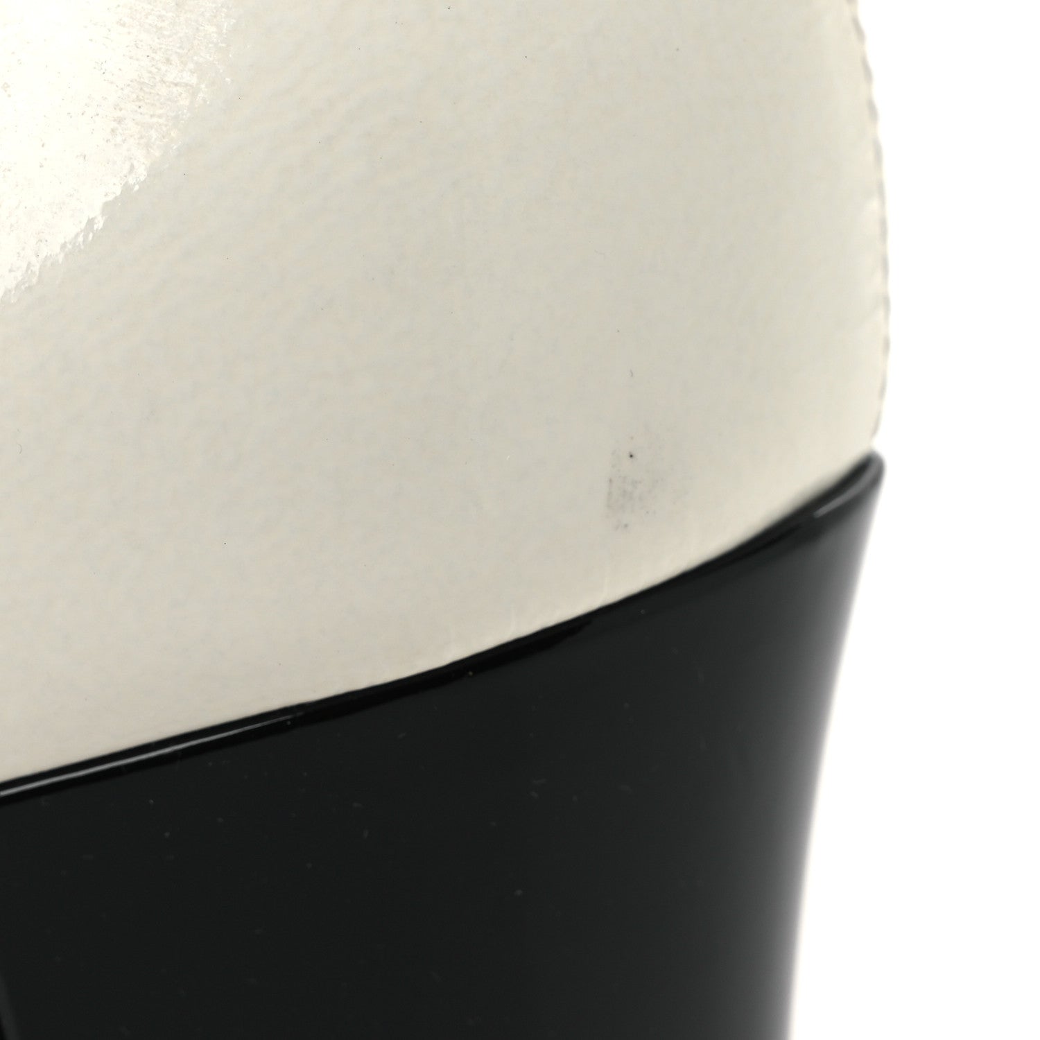 Crumpled Patent Calfskin Cap Toe CC Turnlock Ankle Short Boots 37.5 Ivory Black