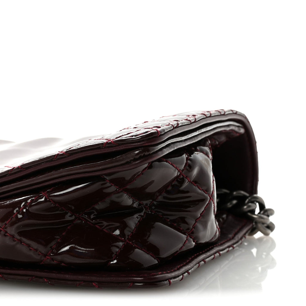Chanel Patent New Medium Boy Reverso Flap Burgundy