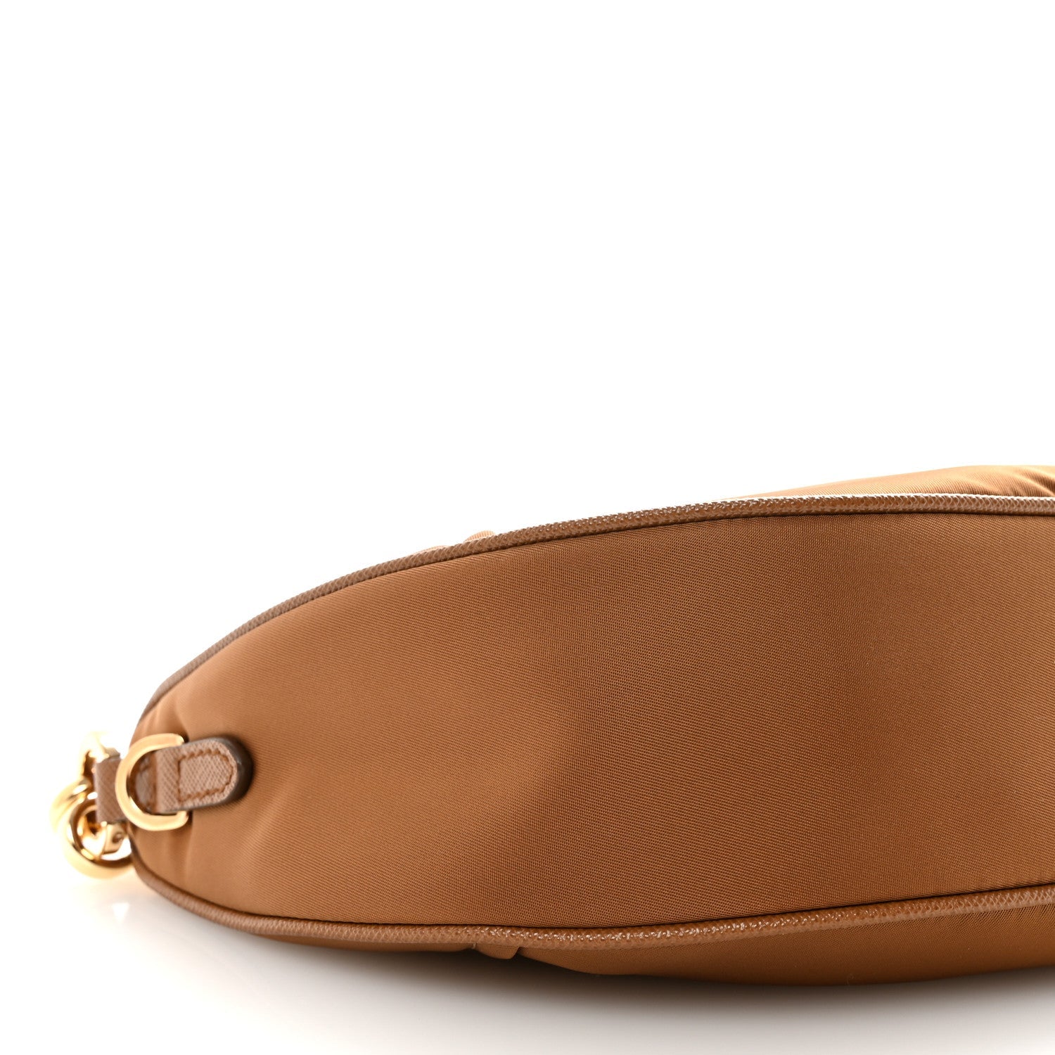 Prada Re-Nylon Saffiano Demi-lune Shoulder Bag Brown