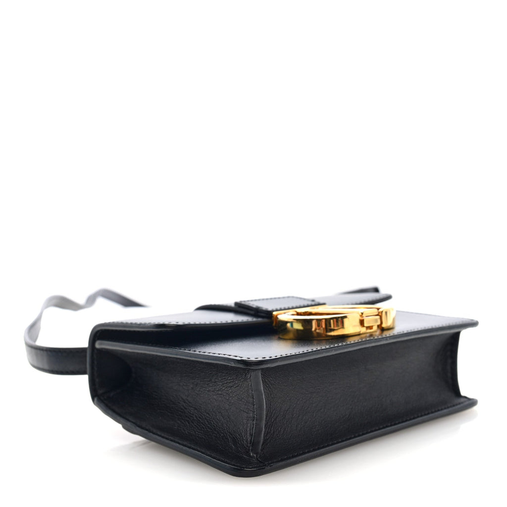 Christian Dior Smooth Calfskin Micro 30 Montaigne Flap Bag Black